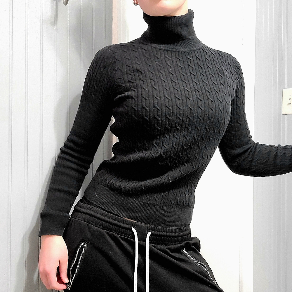black turtle neck